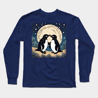 Little Penguins as Platonic Soulmates in Van Gogh Love Best Friends Long Sleeve T-Shirt